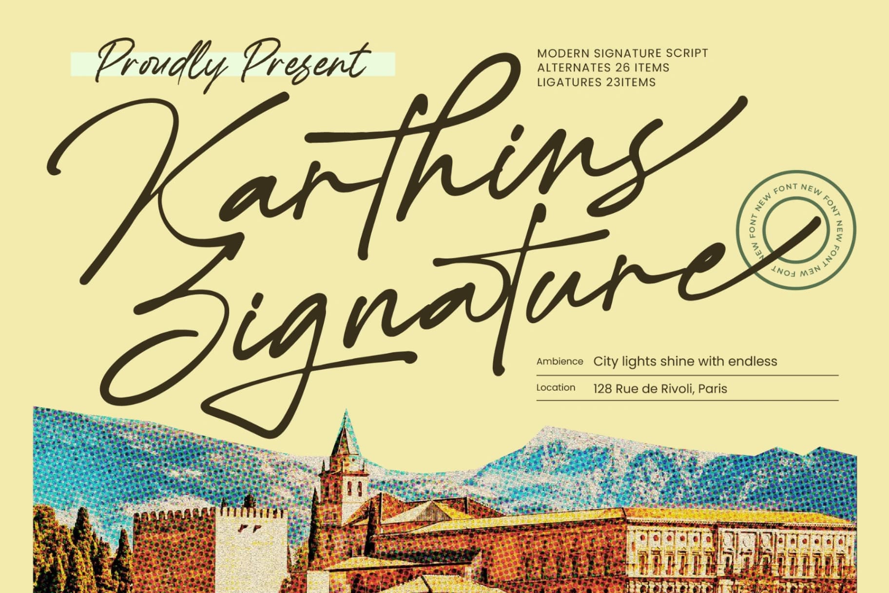 Preview of Karthins - Modern Signature Script font