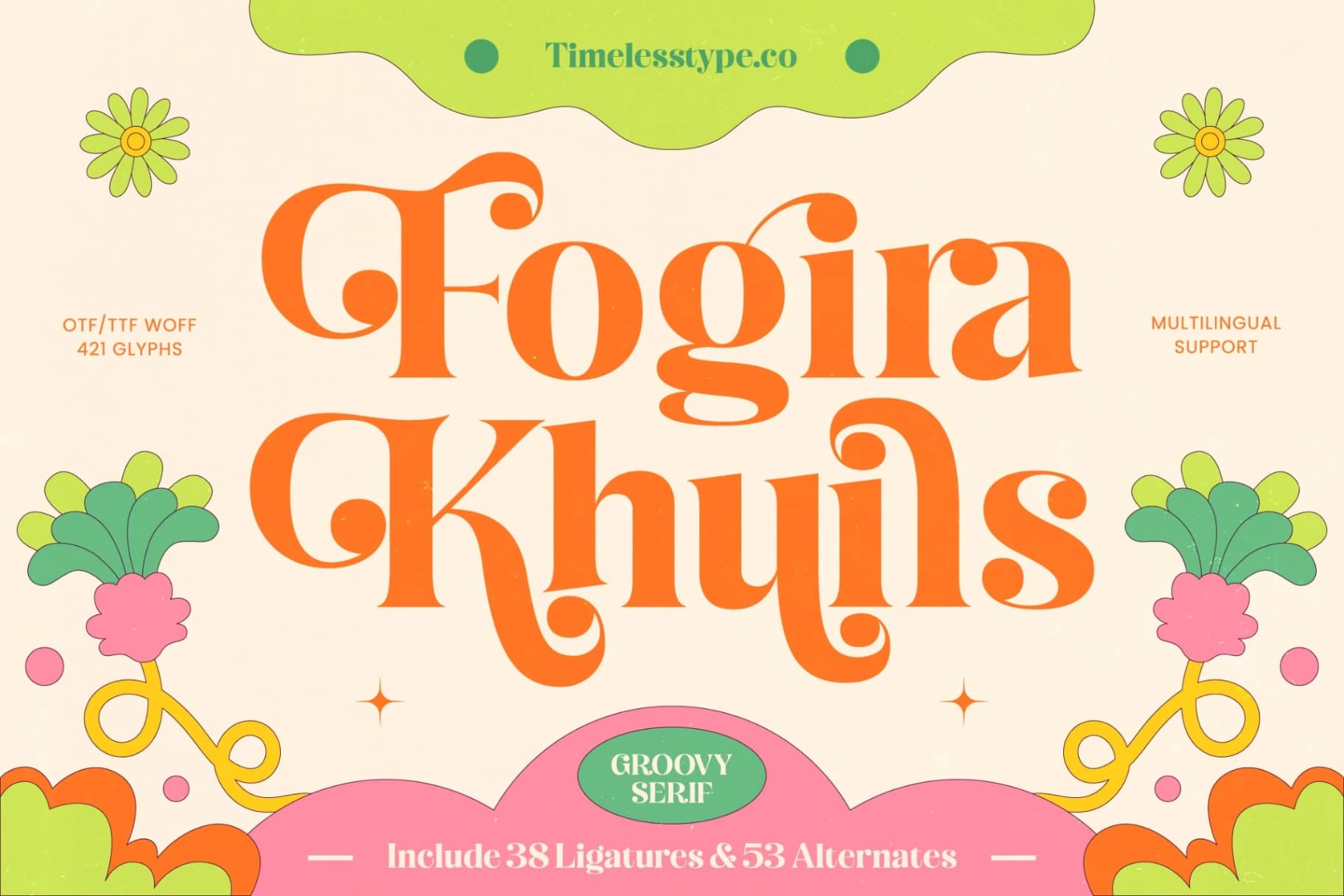 Preview of Fogira Khuils – Groovy Serif Font font