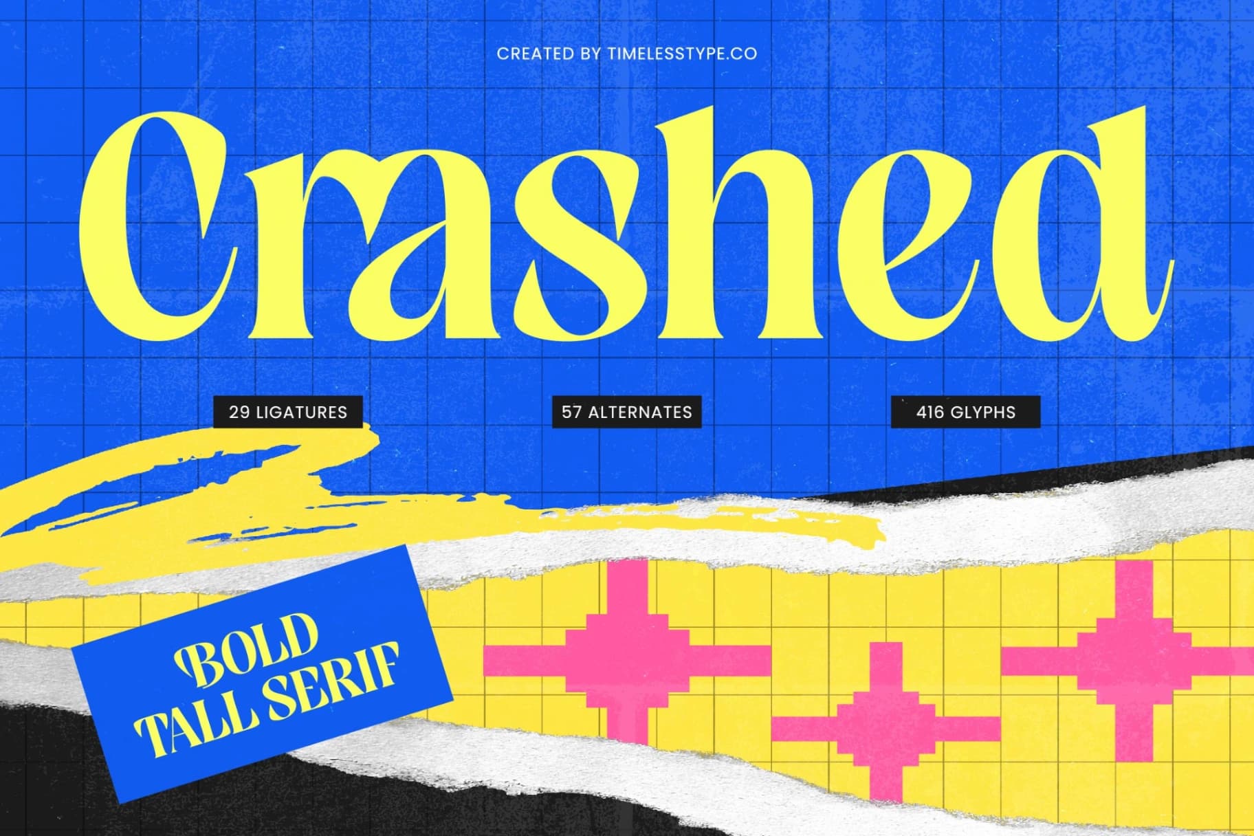 Preview 1 for Crashed – Bold Tall Serif