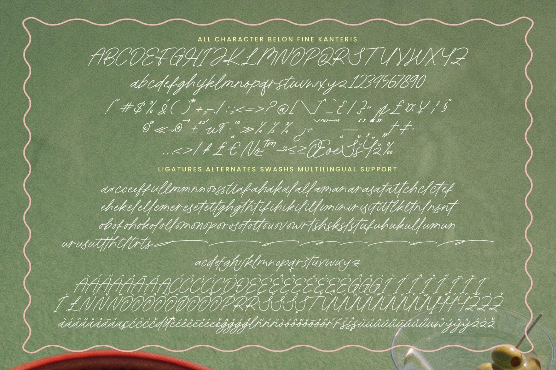 Preview 15 for Belon Fine Kanteris - Monoline Handwritten Font