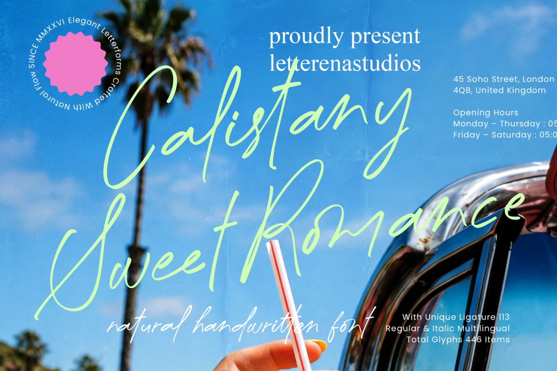 Preview 1 for Calistany Sweet Romance - Natural Handwritten Font