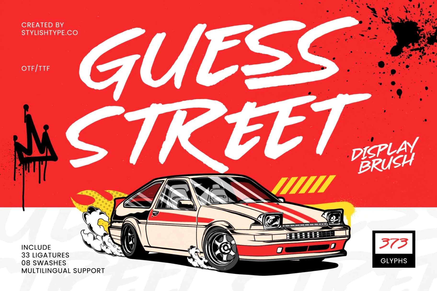 Preview of Guess Street – Display Brush Font font
