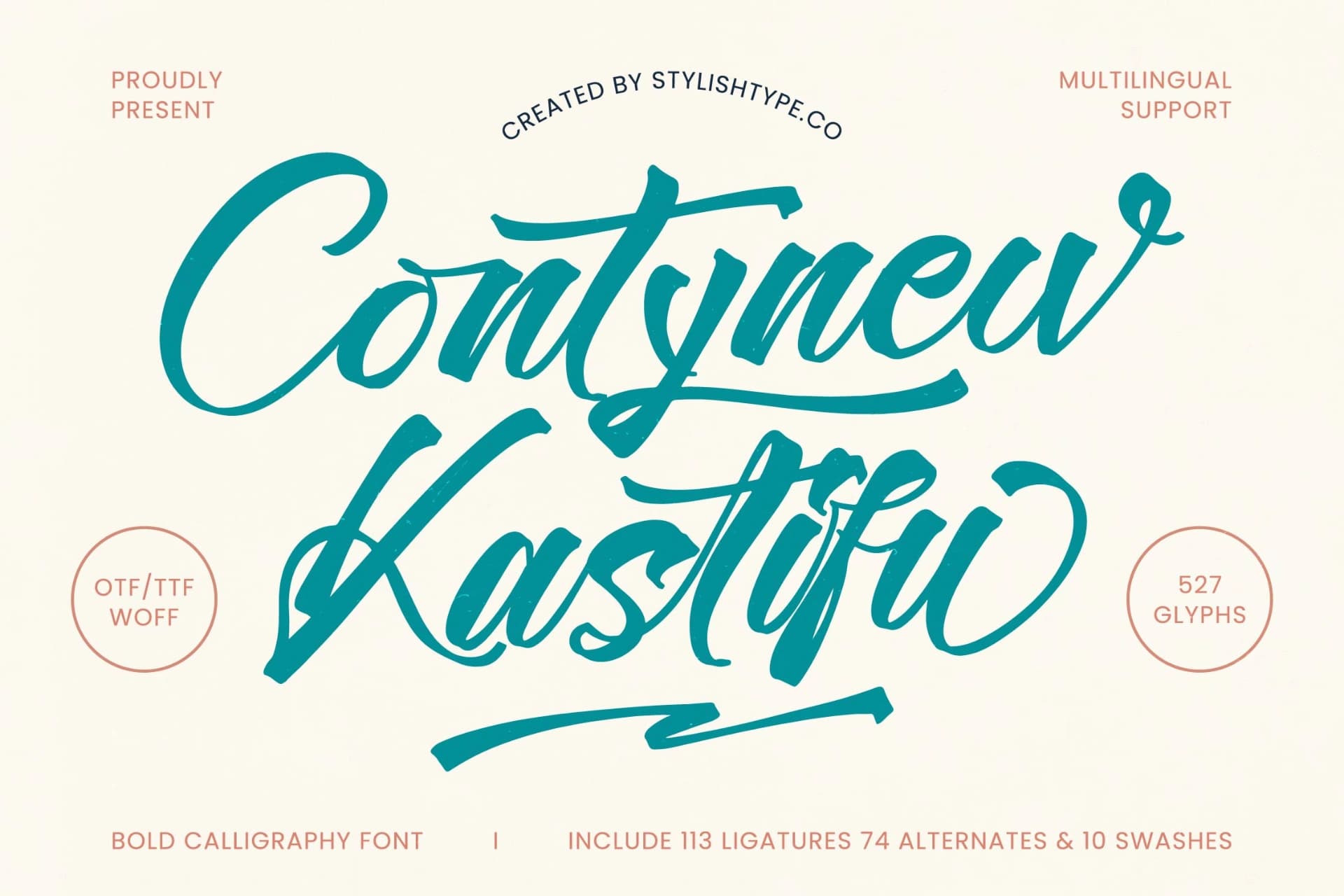 Preview of Contynew Kastifu - Bold Calligraphy Font font