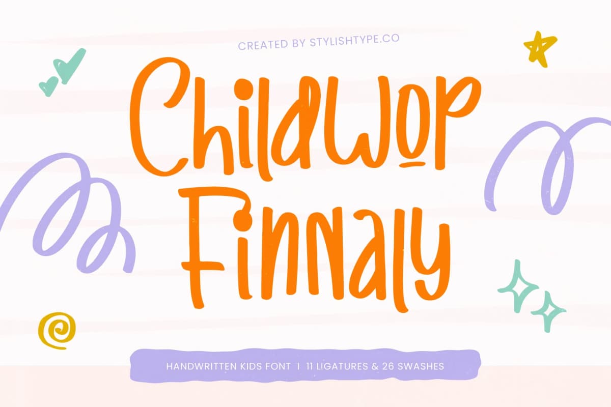 Childwop Finnaly - Handwritten Kids Font font preview