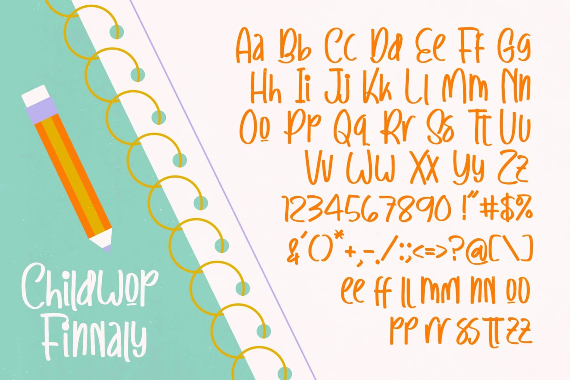 Preview 14 for Childwop Finnaly - Handwritten Kids Font