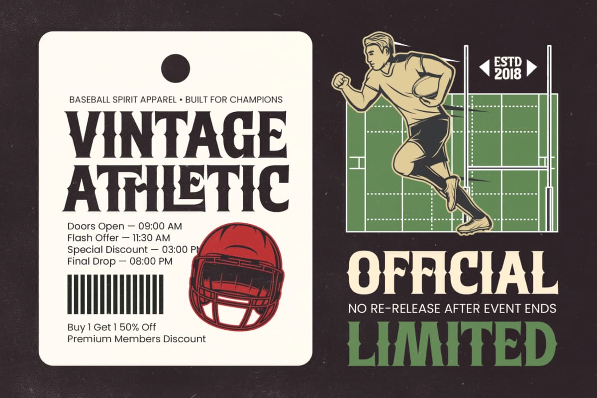 Southern Baseball - Retro Athletic Serif Display font preview 6