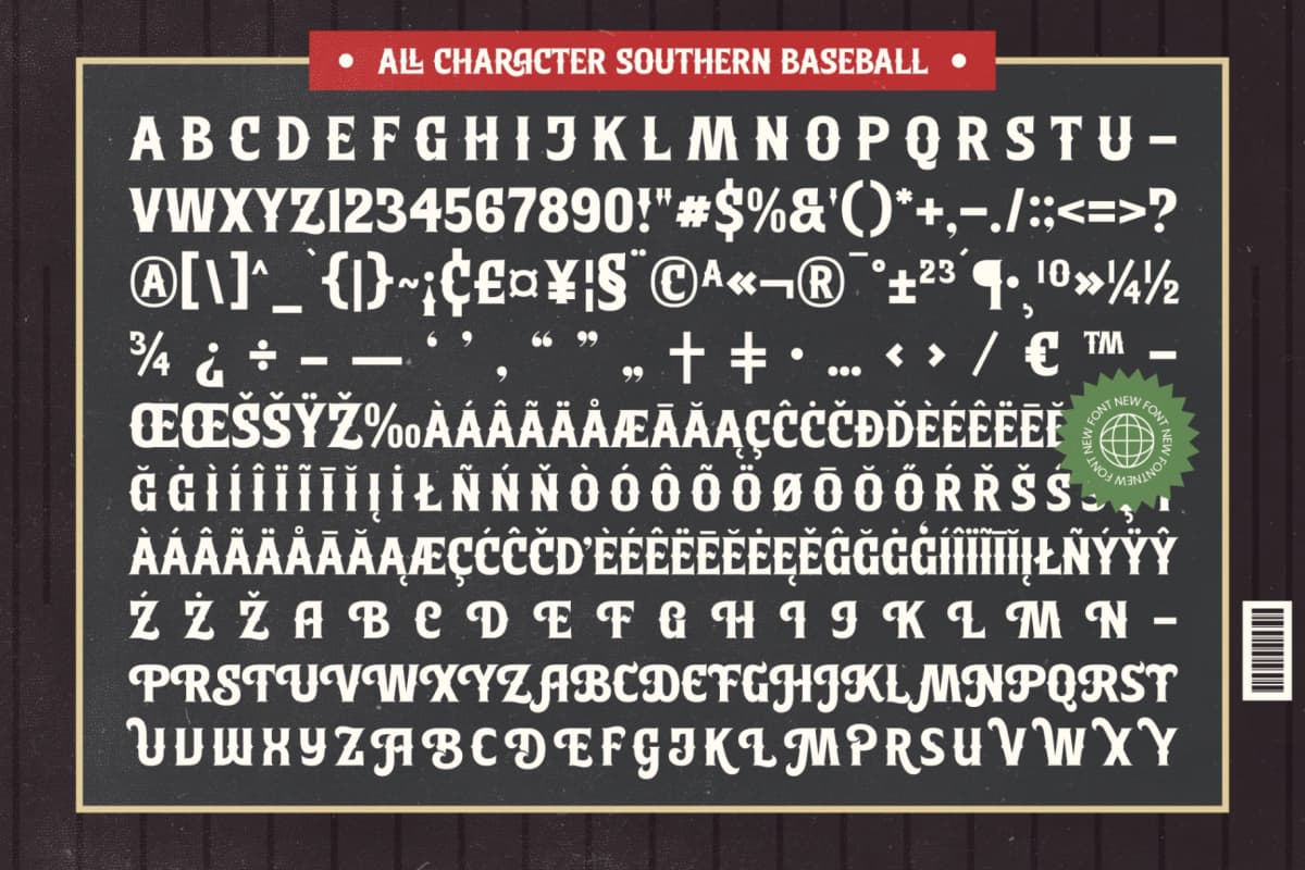 Southern Baseball - Retro Athletic Serif Display font preview 14