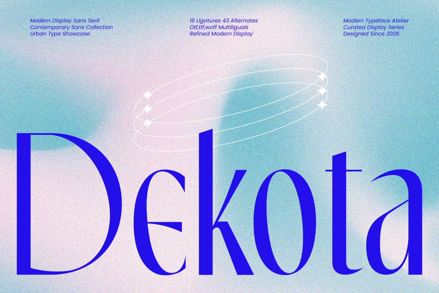 Preview of Dekota – Modern Display Sans Serif font