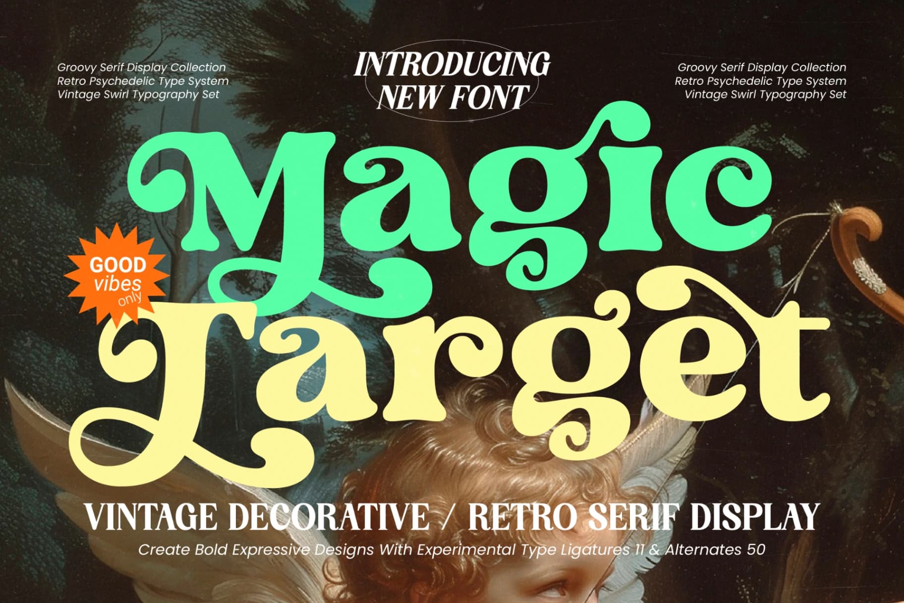 Preview of Magic Target – Retro Serif Display font