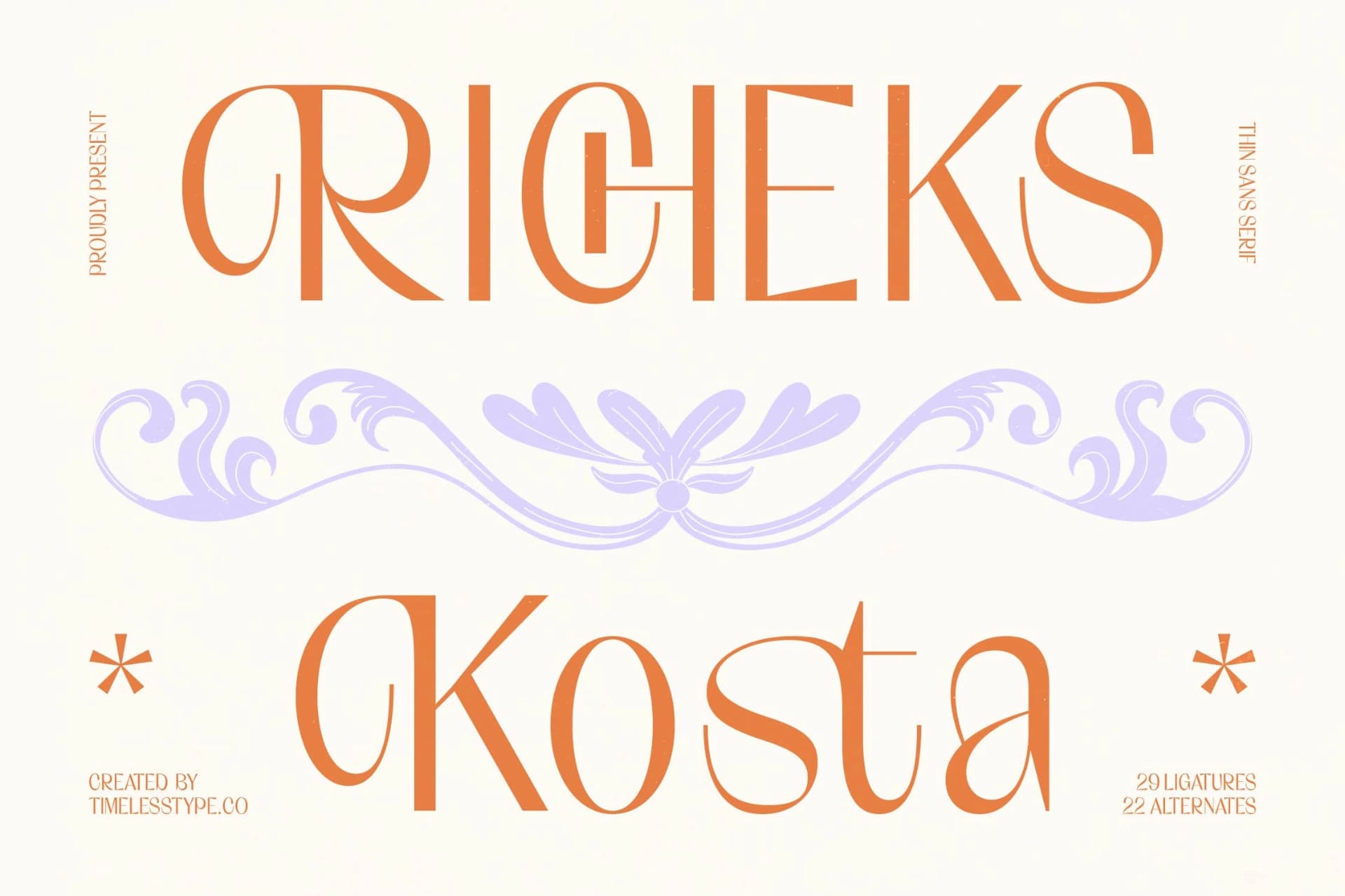 Preview of Richeks Kosta – Thin Sans Serif font