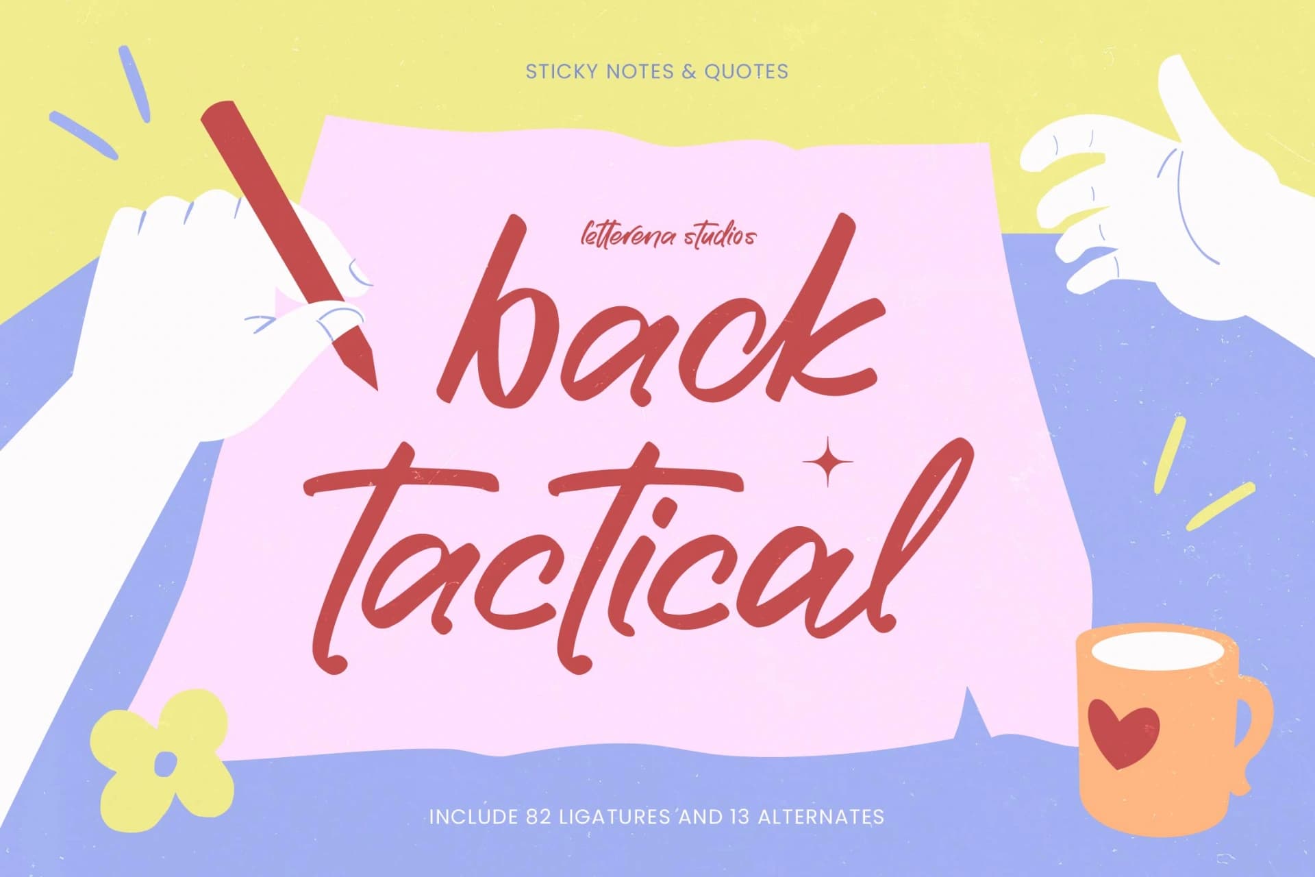 Preview of Back Tactical – Sticky Notes font