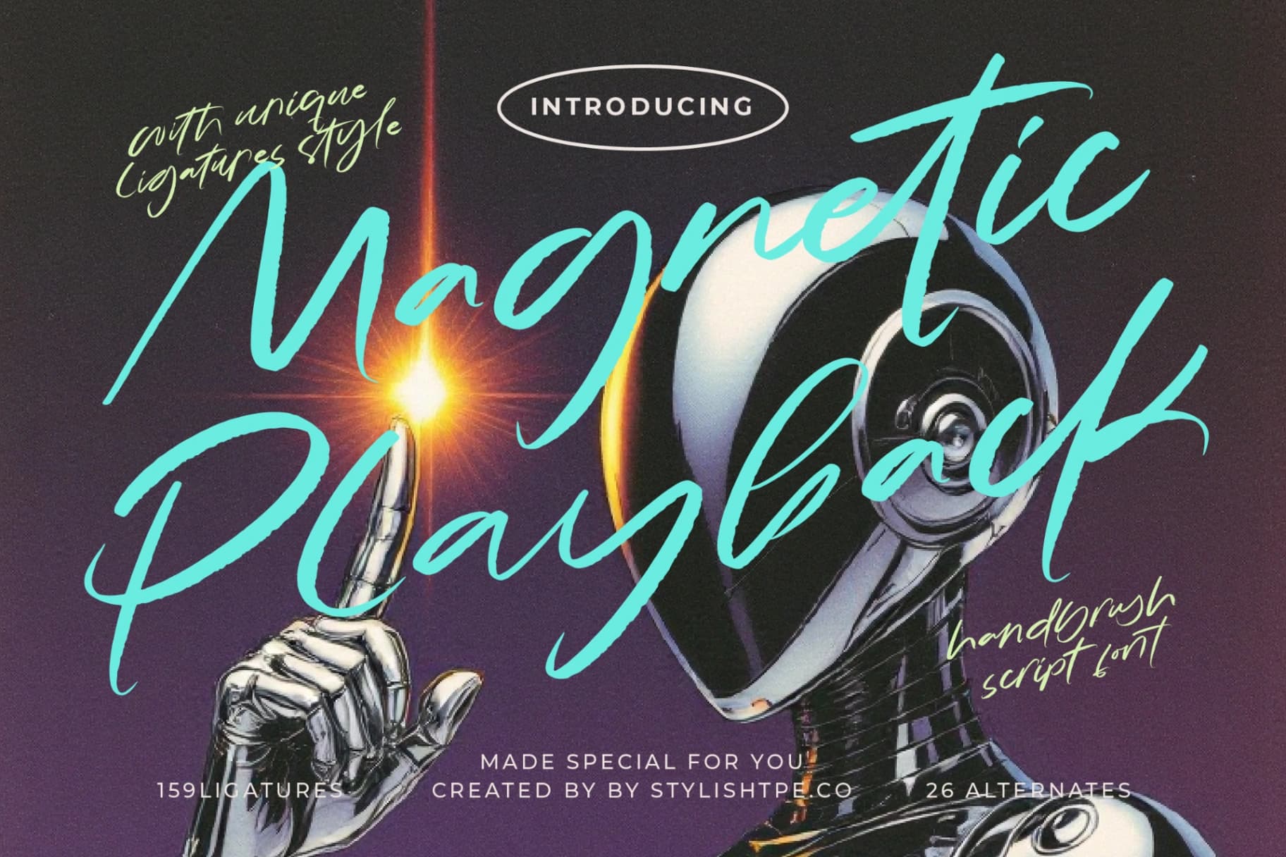 Preview 1 for Magnetic Playback - Handbrush Script Font