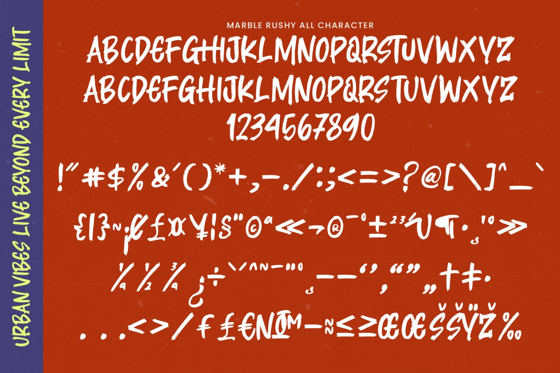 Preview 13 for Marble Rushy - Allcaps Brush Typeface