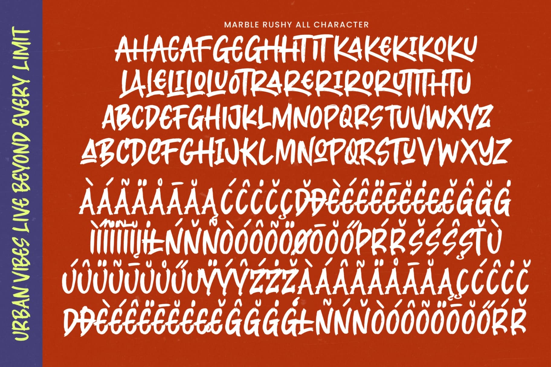 Preview 14 for Marble Rushy - Allcaps Brush Typeface