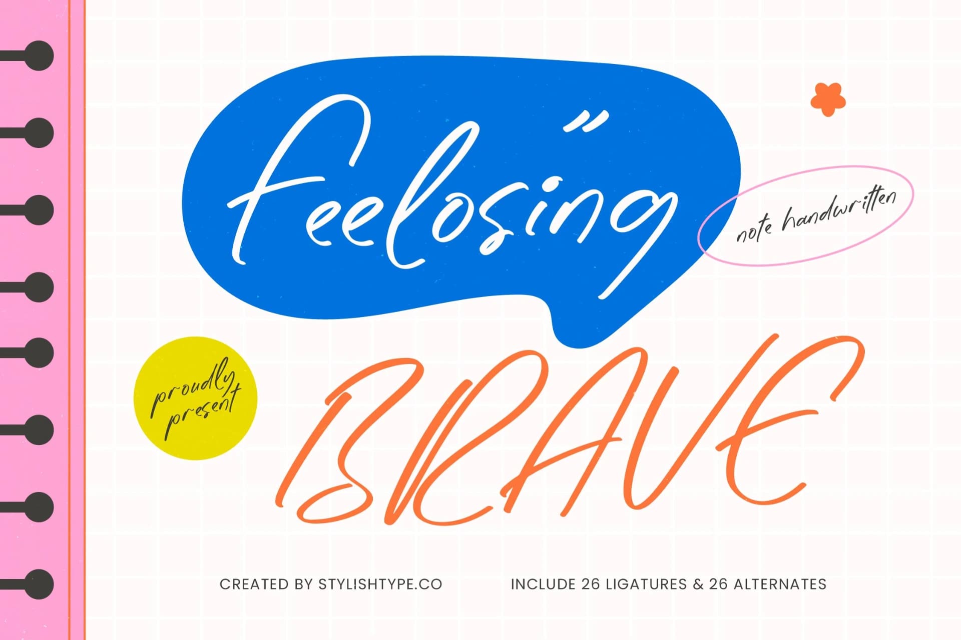 Preview of Feelosing Brave - Note Handwritten font