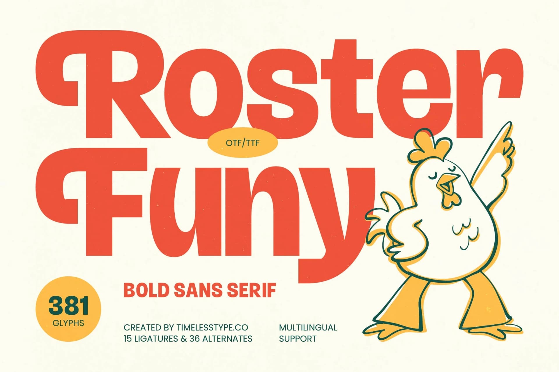 Preview of Roster Funy – Bold Sans Serif font