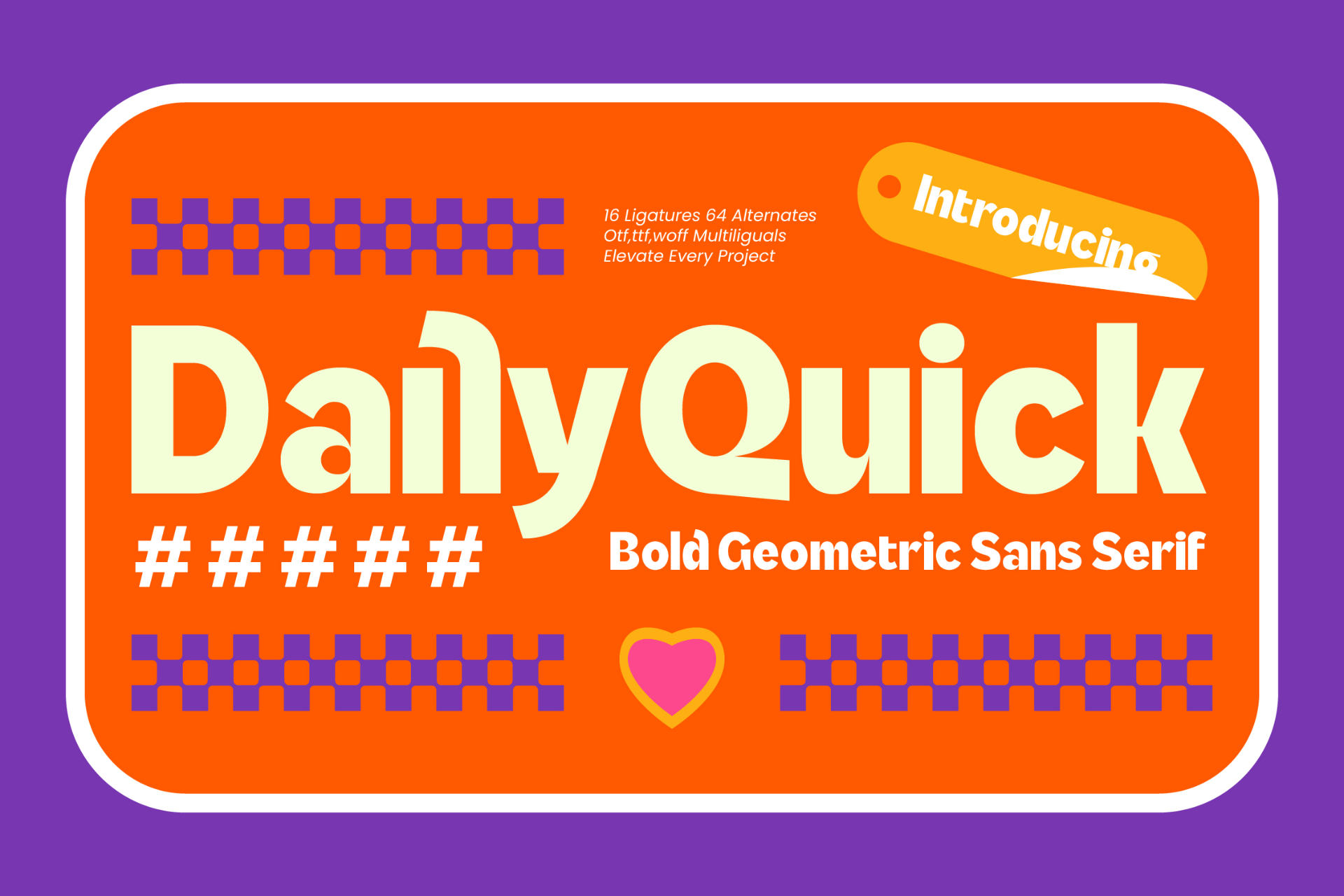 Preview of Daily Quick – Bold Geometric Sans Serif font