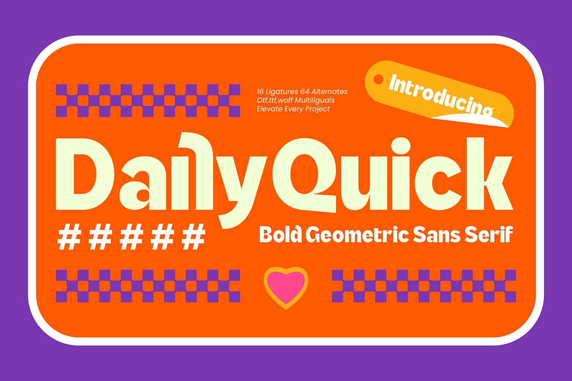 Preview of Daily Quick – Bold Geometric Sans Serif font