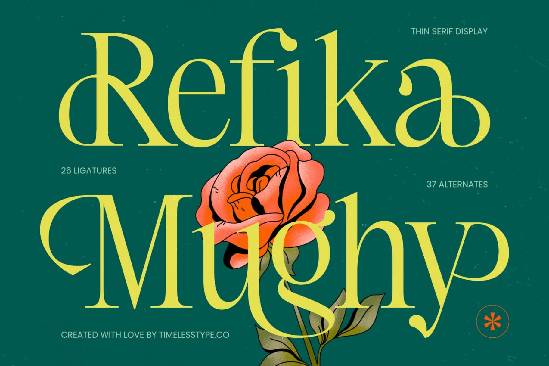 Preview of Refika Mughy – Thin Serif Display font
