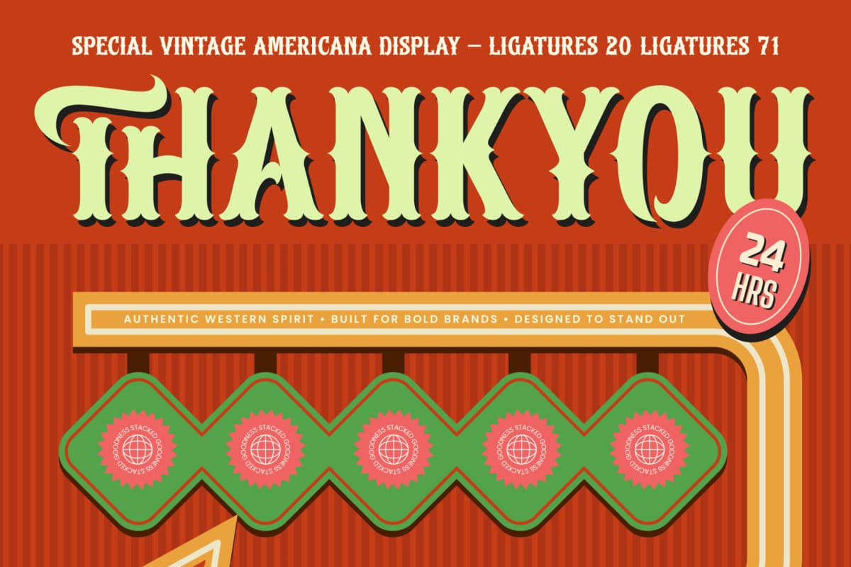Bechon Spurs – Special Vintage Americana Display font preview 15