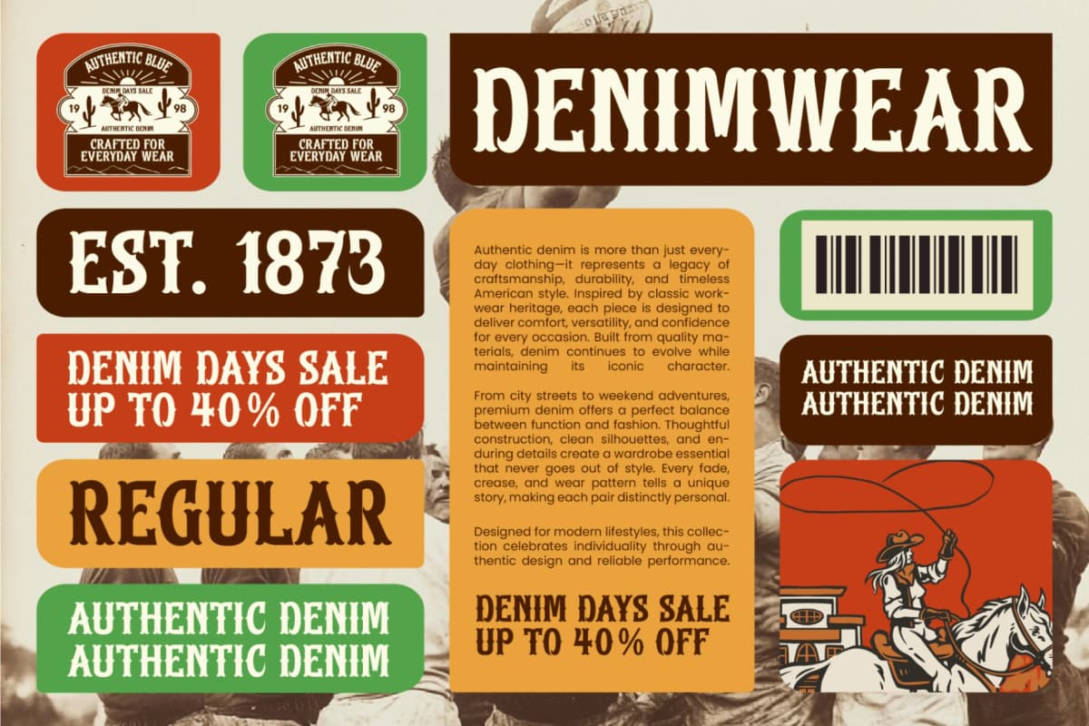 Bechon Spurs – Special Vintage Americana Display font preview 8