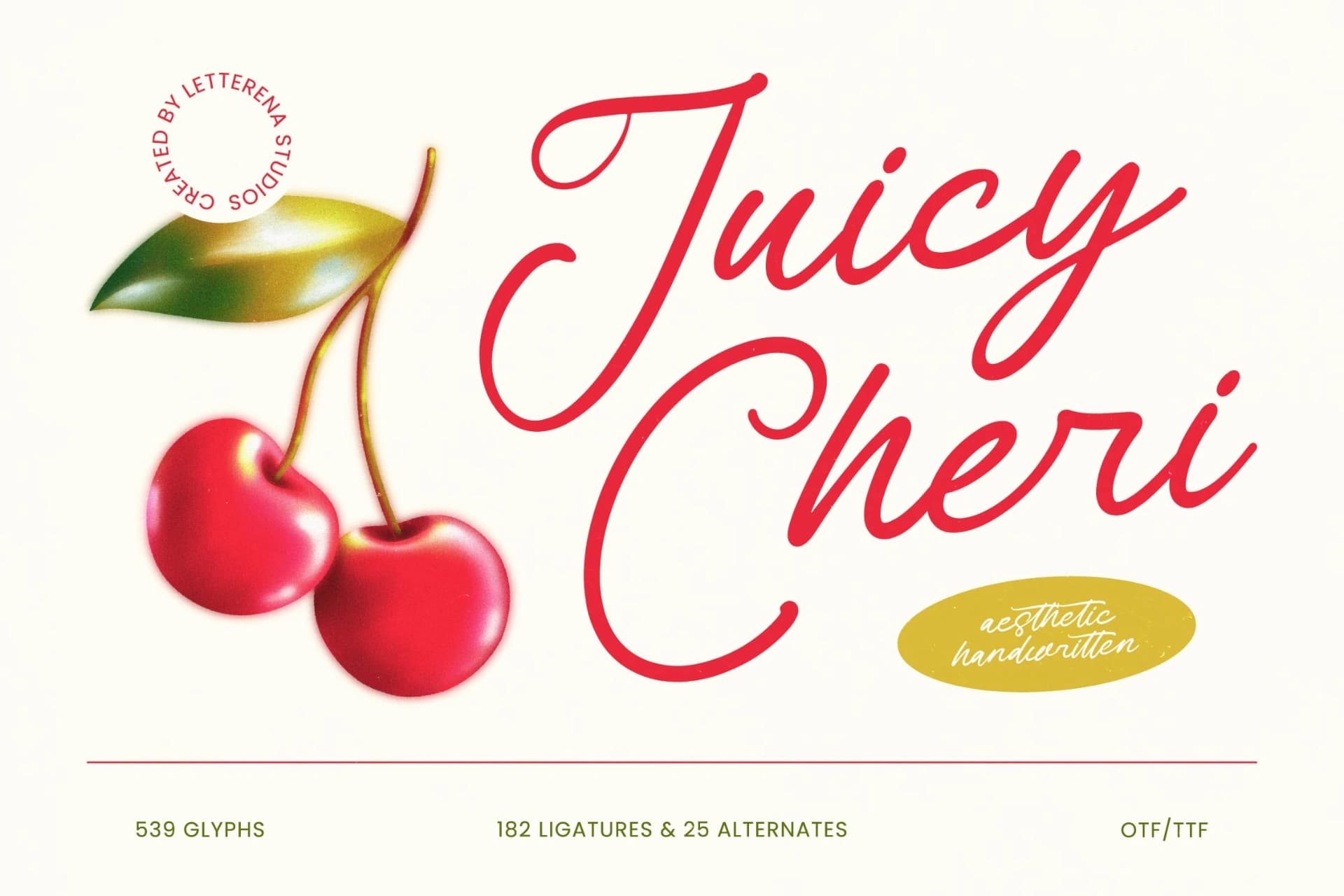 Preview of Juicy Cheri - Aesthetic Handwritten font