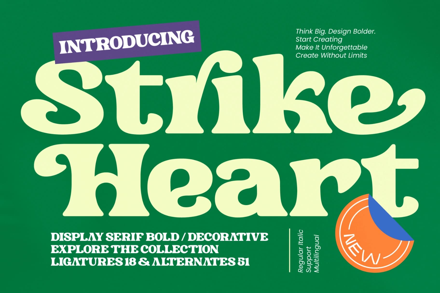 Preview of Strike Heart – Display Serif Bold font