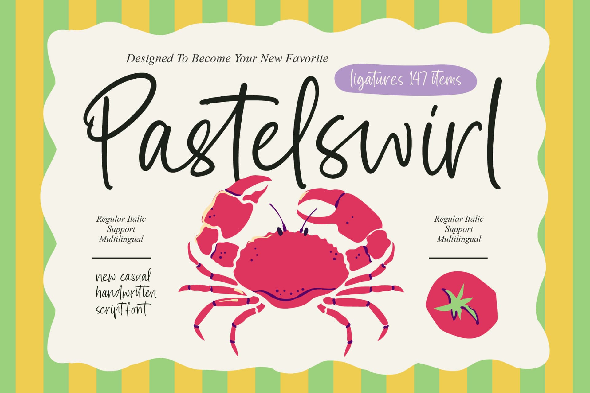 Preview of Pastelswirl - Casual Handwritten Script Font font