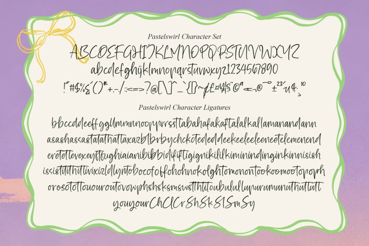 Pastelswirl - Casual Handwritten Script Font font preview 14