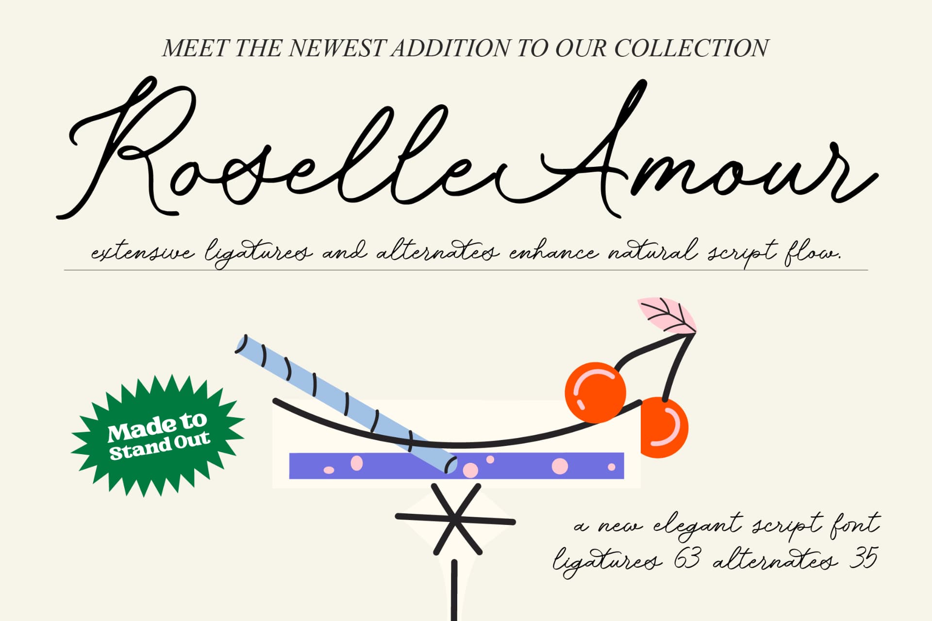 Preview of Roselle Amour - New Elegant Script Font font