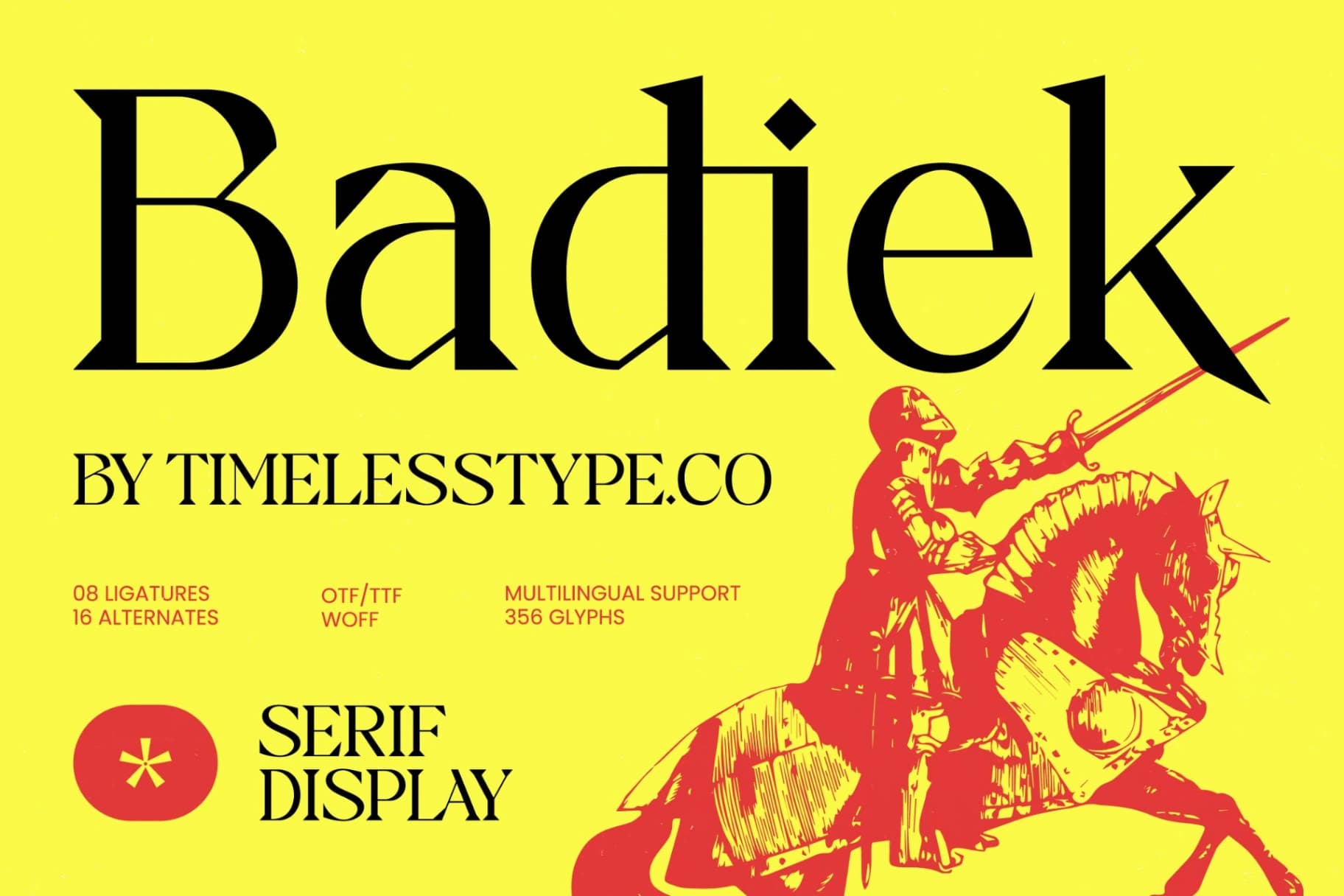 Preview of Badiek – Serif Display font