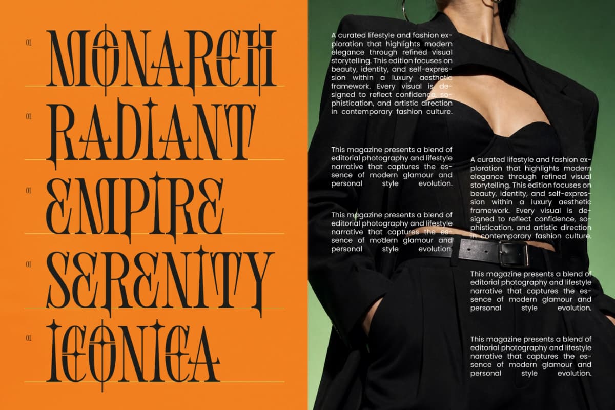 Shliterin – Elegant Condensed Serif font preview 8