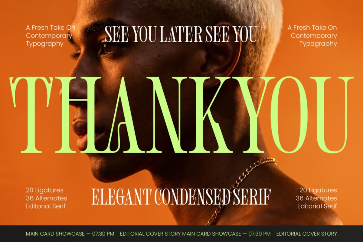 Shliterin – Elegant Condensed Serif font preview 15