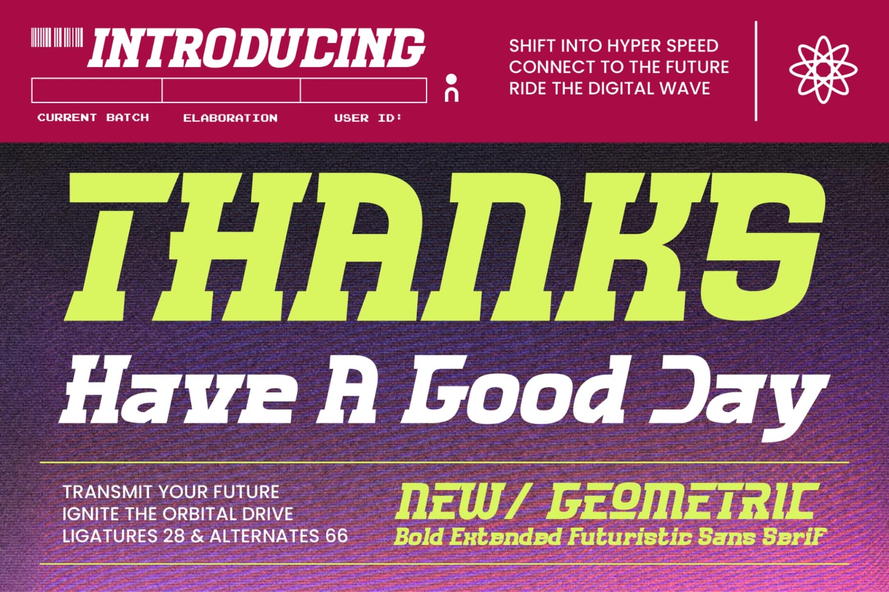 Preview 15 for Quantum Orbitals Signal – Bold Extended Futuristic Sans Serif