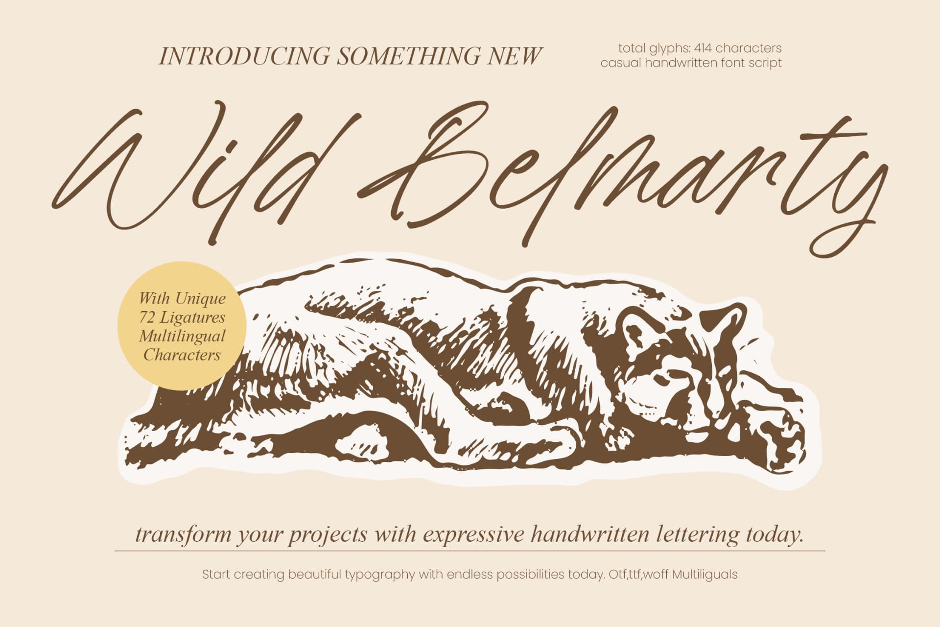 Preview of Wild Belmarty - Casual Handwritten Font font