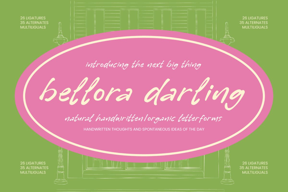 Bellora Darling - Natural Handwritten font preview 1