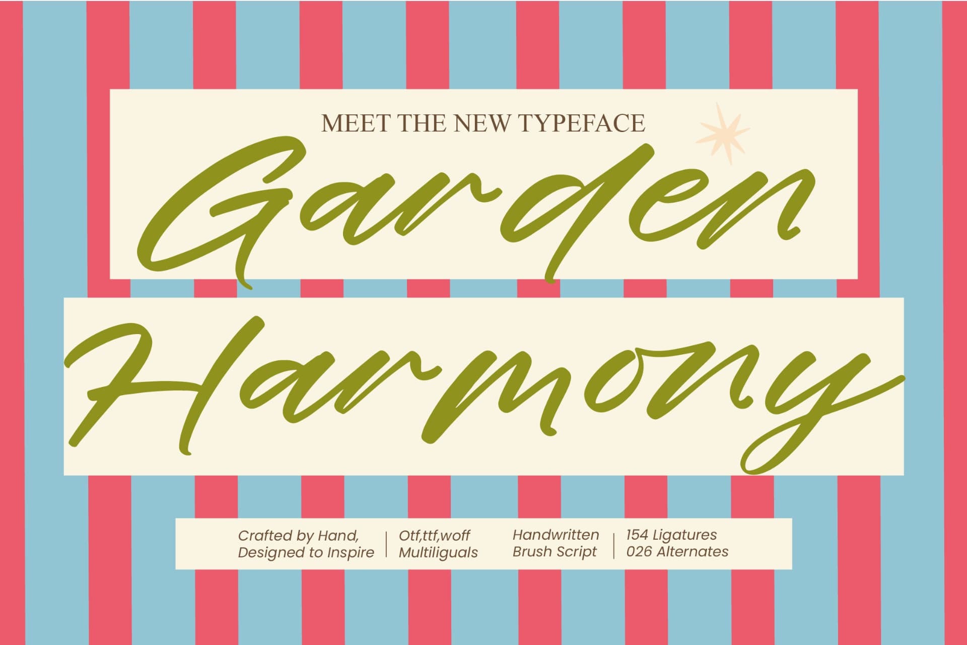 Preview of Garden Harmony - Handwritten Brush Script font