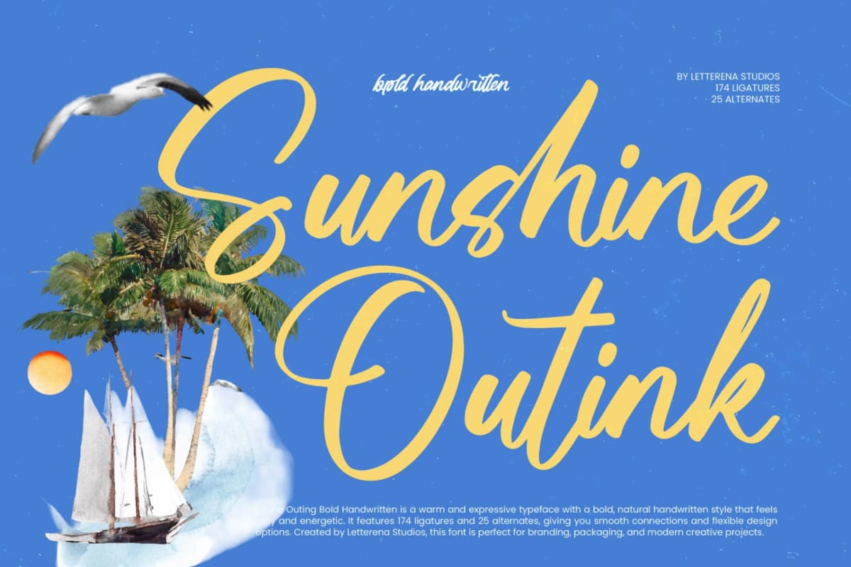 Preview of Sunshine Outink - Bold Handwritten font