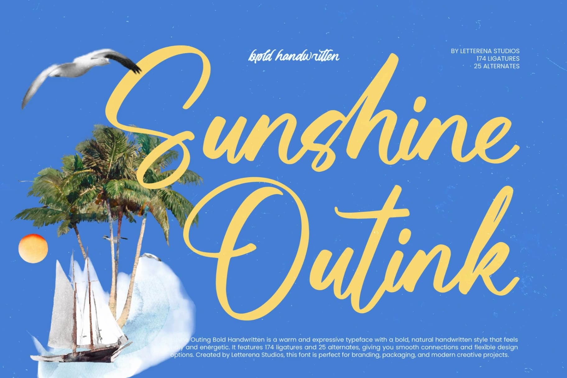 Preview of Sunshine Outink - Bold Handwritten font