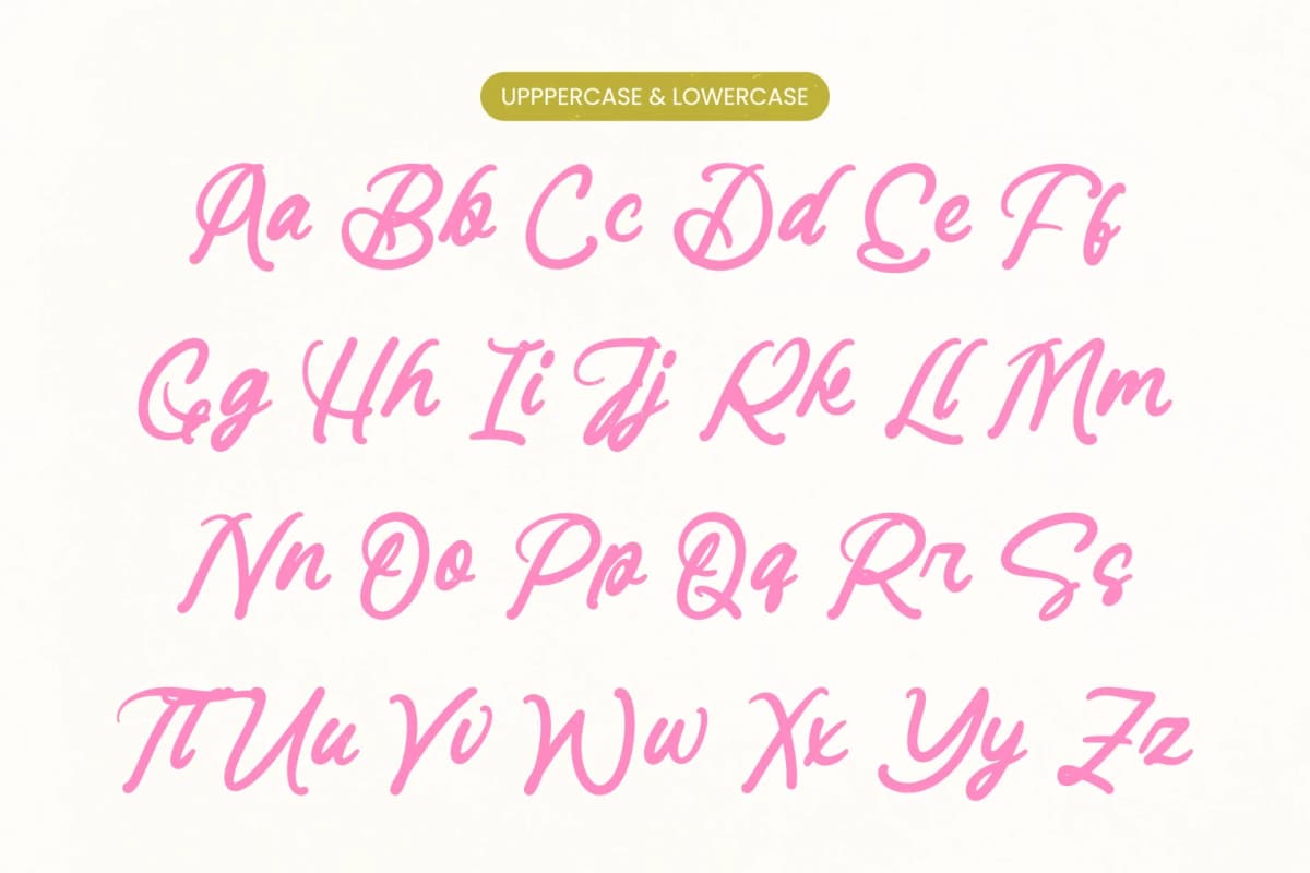 Denthica - Aesthetic Handwritten font preview 7