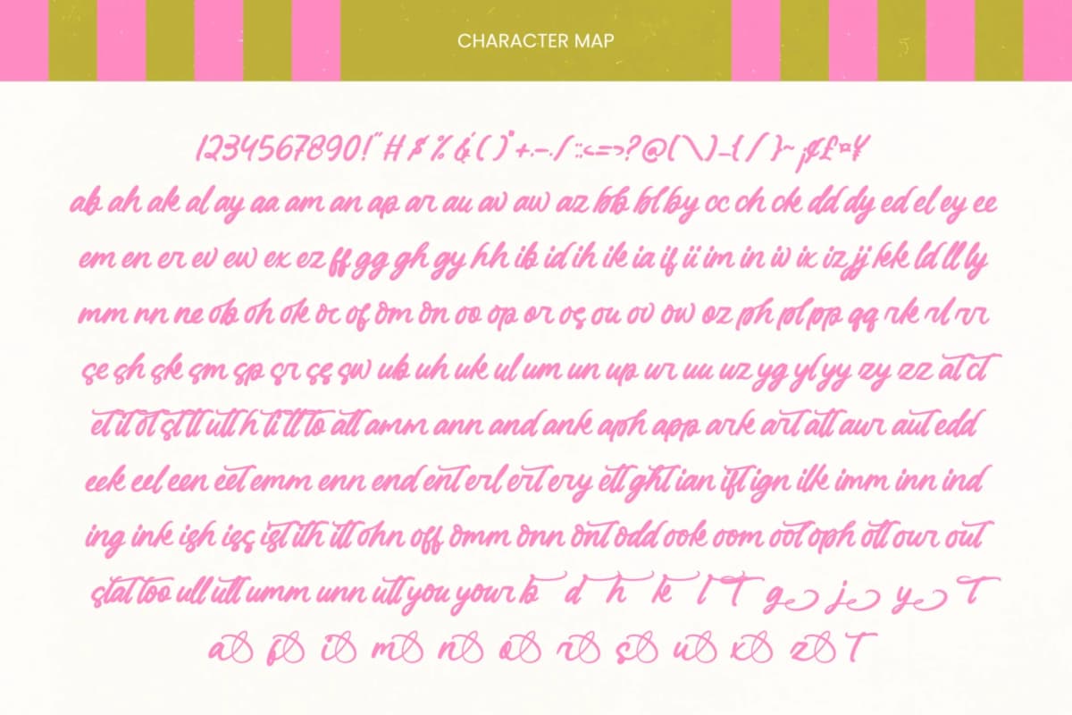 Denthica - Aesthetic Handwritten font preview 9