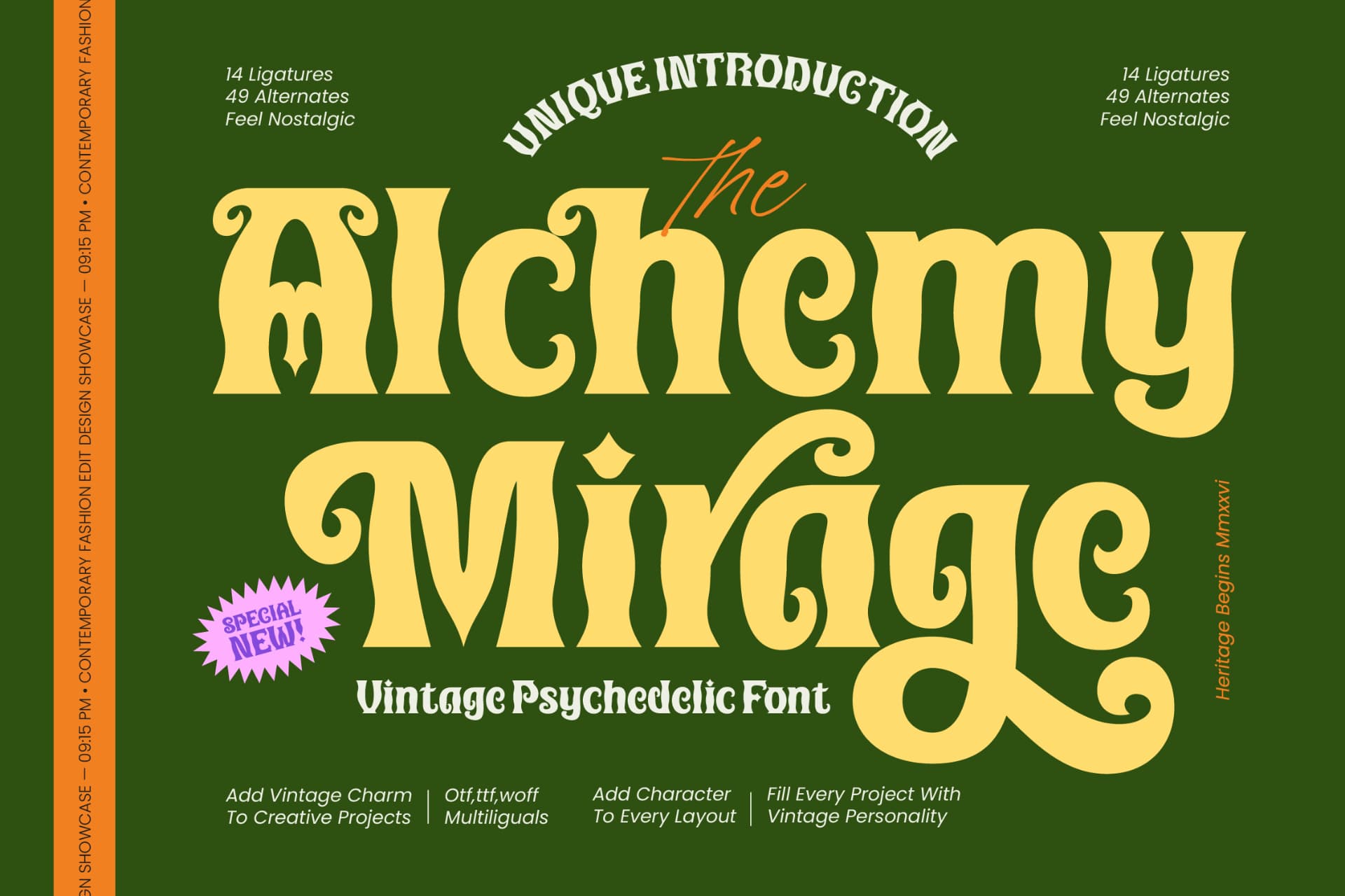 Preview 1 for Alchemy Mirage – Vintage Psychedelic Font
