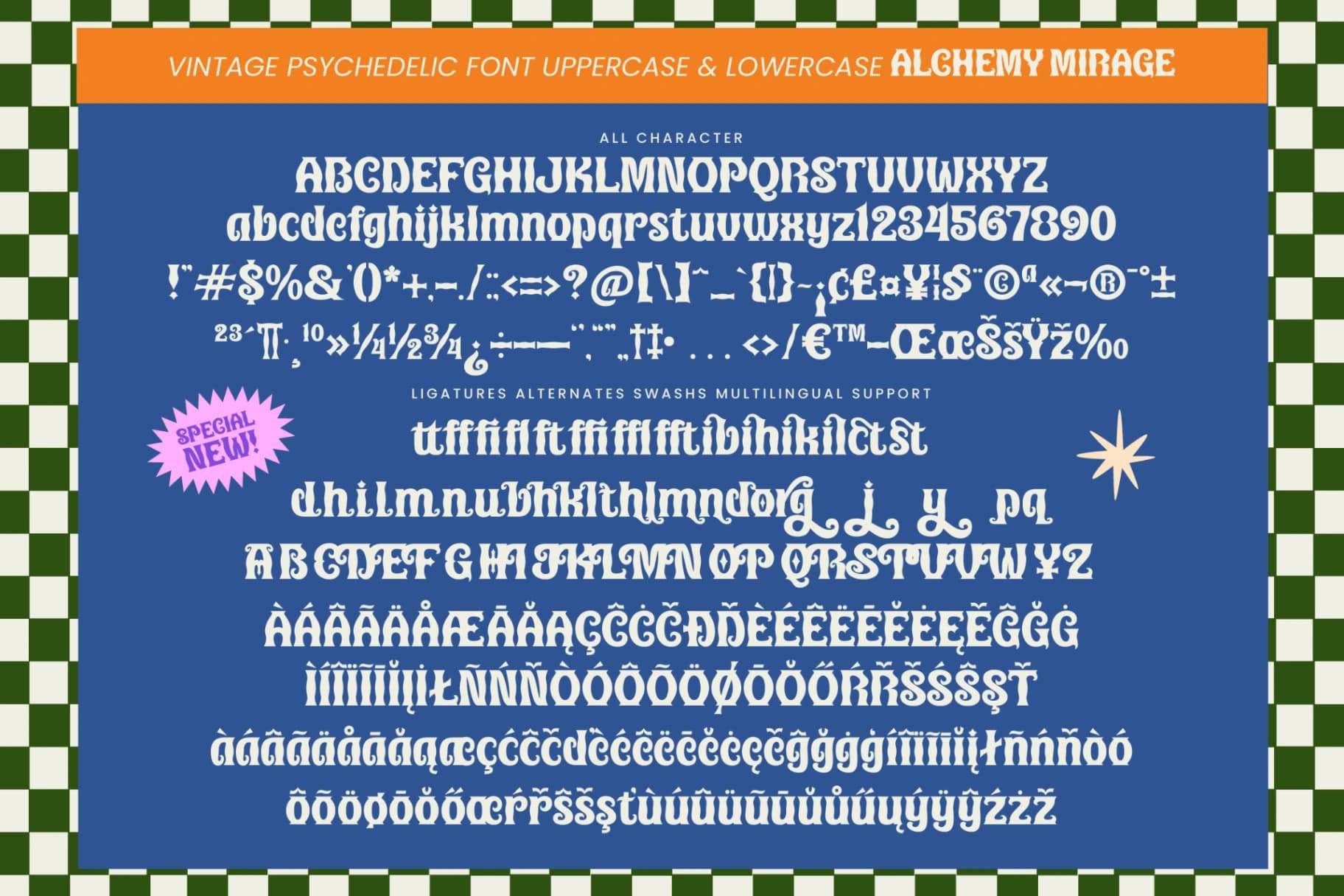 Preview 9 for Alchemy Mirage – Vintage Psychedelic Font