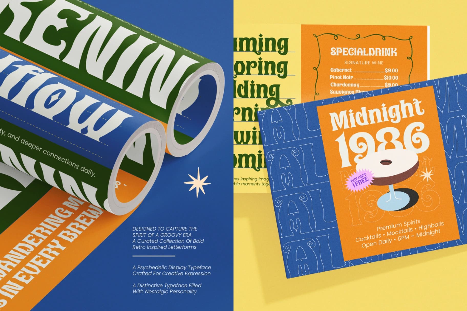 Preview 8 for Alchemy Mirage – Vintage Psychedelic Font