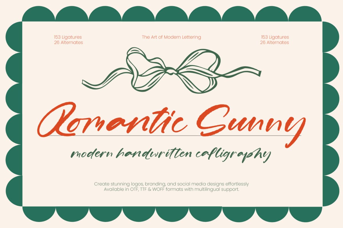 Preview of Romantic Sunny - Modern Handwritten Calligraphy font