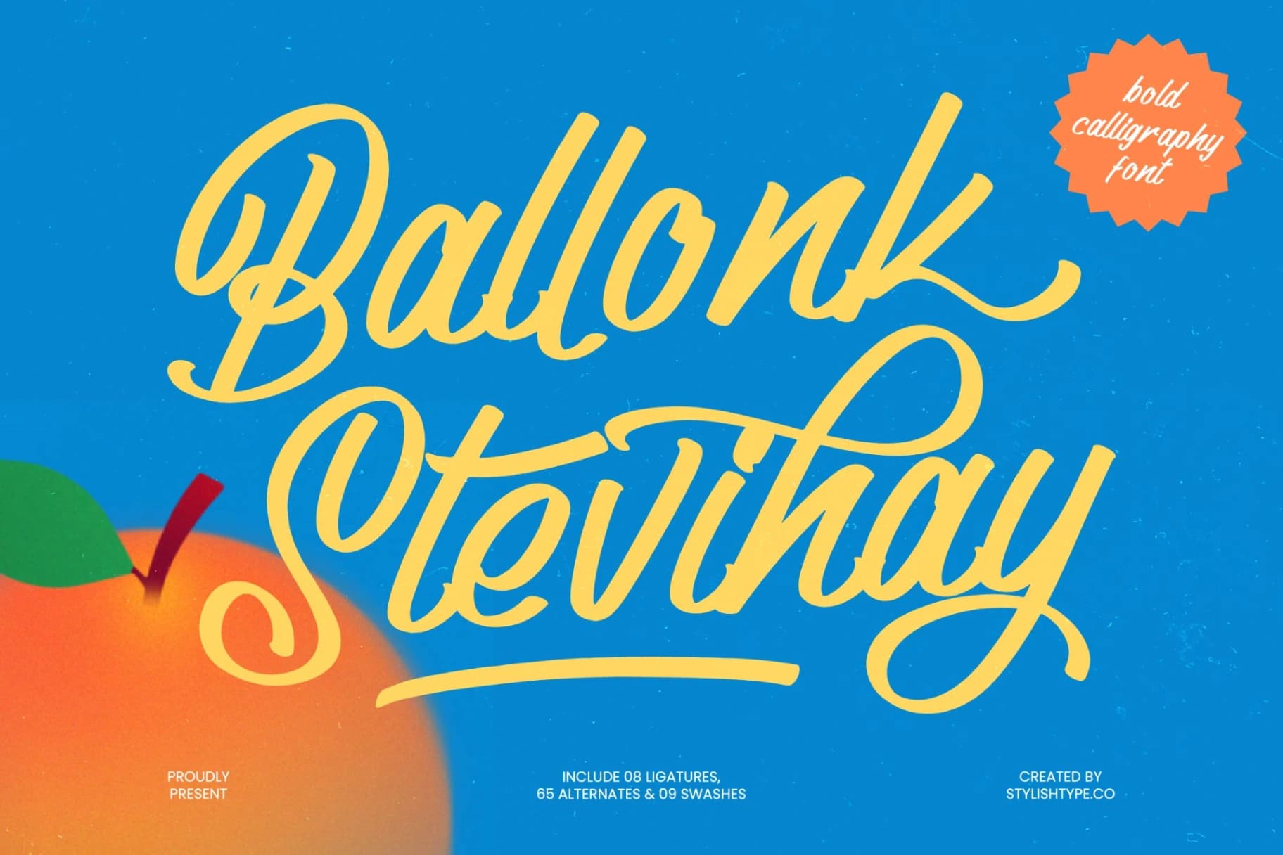 Preview of Ballonk Stevihay - Bold Calligraphy Font font