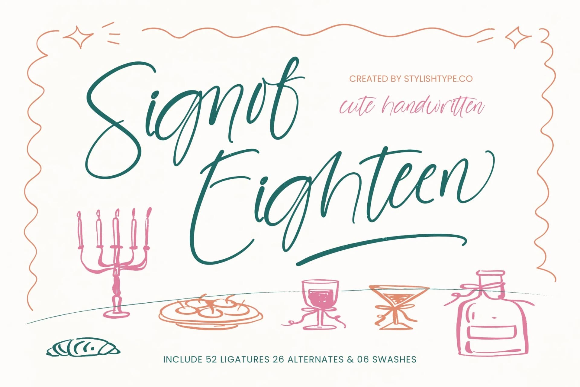Preview of Signof Eighteen - Cute Handwritten font