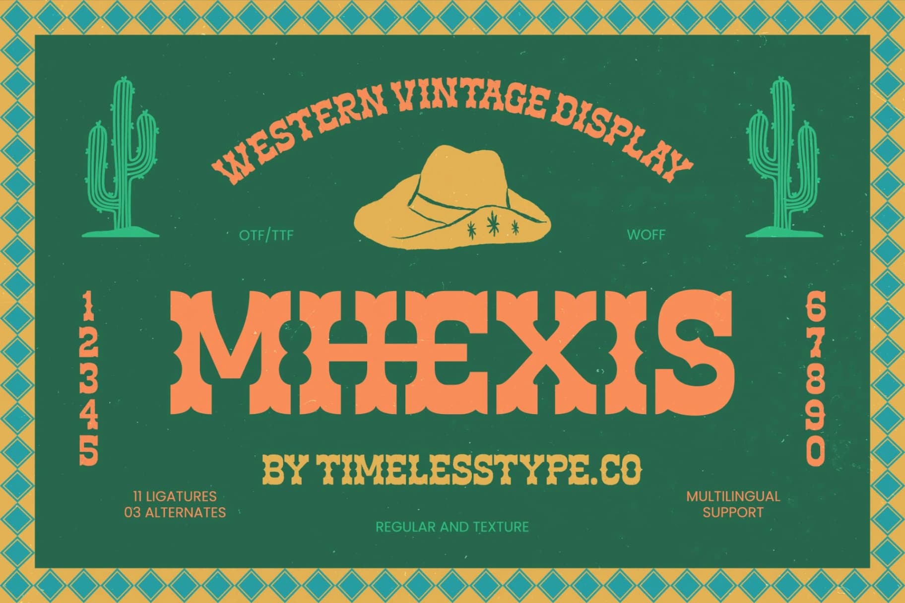 Preview of Mhexis - Western Vintage Display font