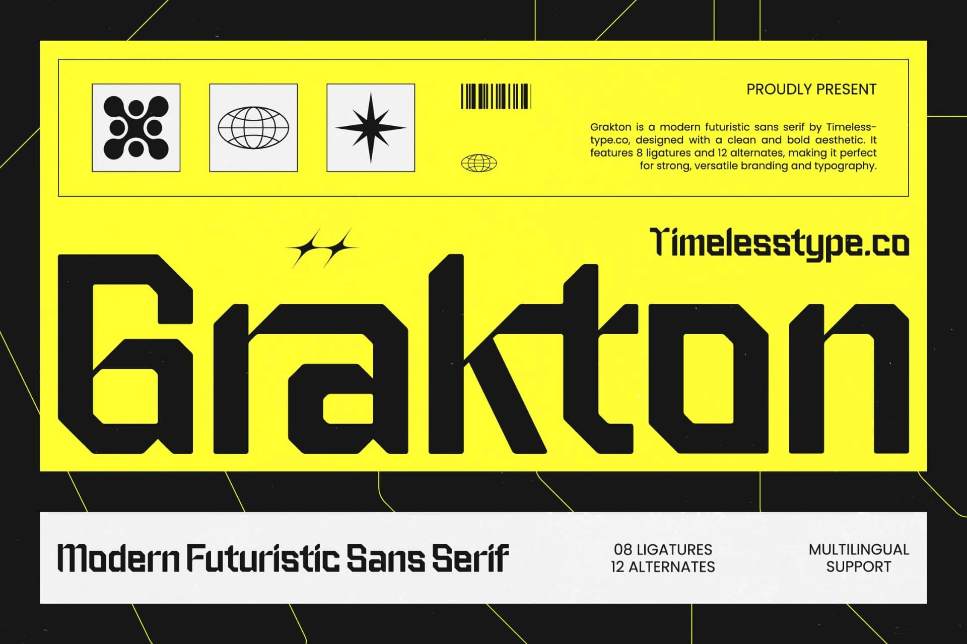 Preview of Grakton - Modern Futuristic Sans Serif font