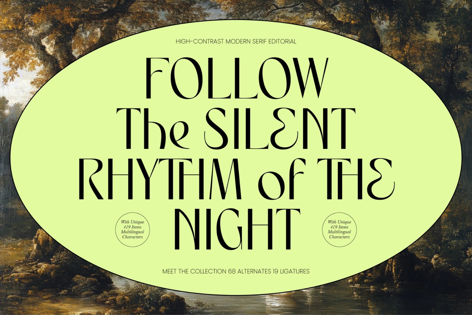 Preview of Rhythm The Night - Modern Editorial Serif font